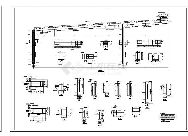 2套钢结构钢管制造厂车间设计施工cad图纸